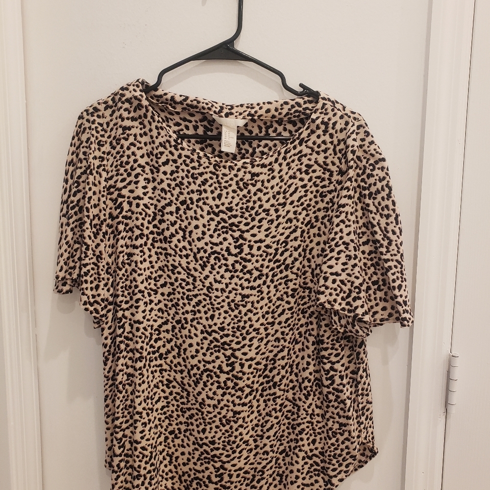 H & M Leopard Print Blouse size 10